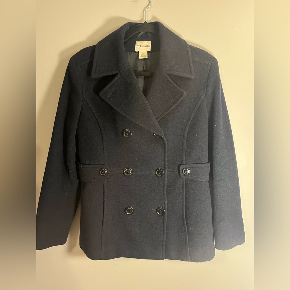 St John’s Bay Black Peacoat Size Small